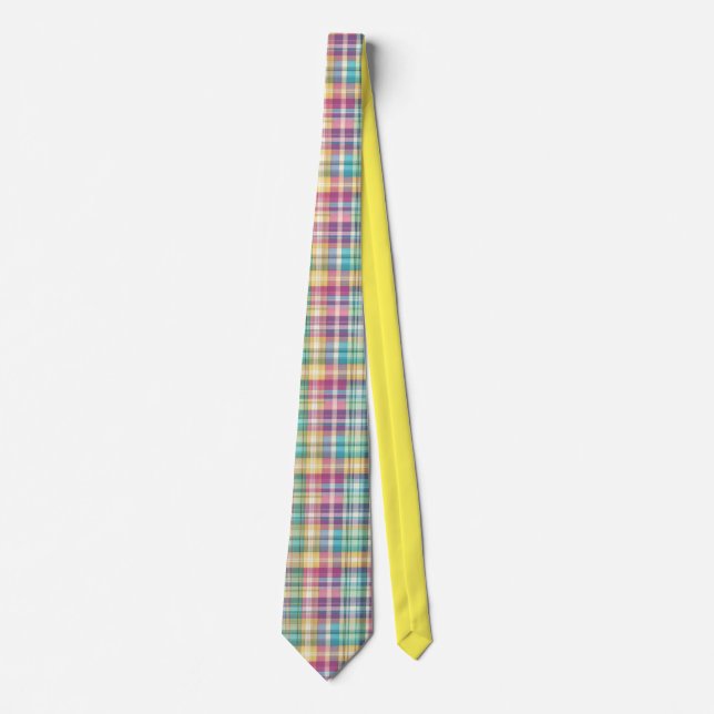 Cravate Plaid au printemps/Pâques/tartan (Devant)