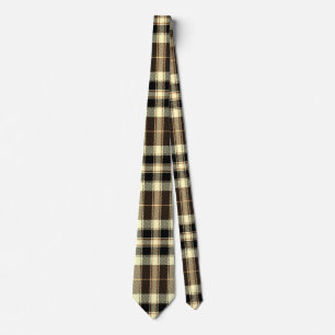 Cravate Plaid Brown en crème et noir