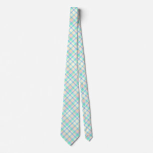 Cravate Plaid en pastel bleu et jaune