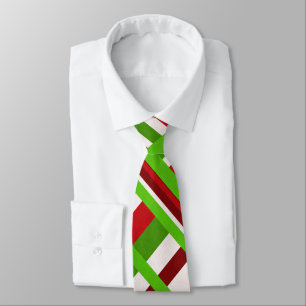 Cravate Plaid en rouge, blanc, vert Motif moderne