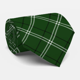 Cravate Plaid vert blanc et noir élégant