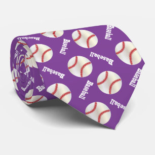Cravate Plaisir de baseball violet