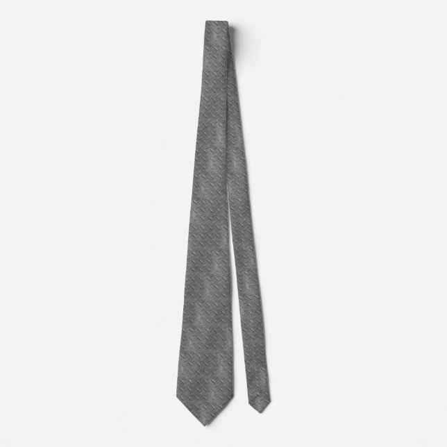 Cravate Plaque diamant en métal gris (Devant)