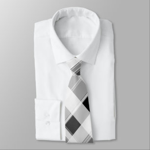 Cravate plaqué noir et blanc