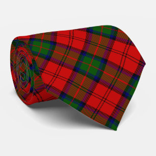 Cravate Plaque vert rouge tartan MacDuff