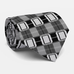 Cravate Plat noir blanc
