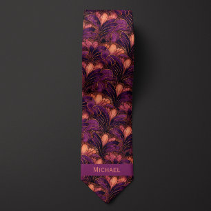Cravate Plum et cuivre Abstraits