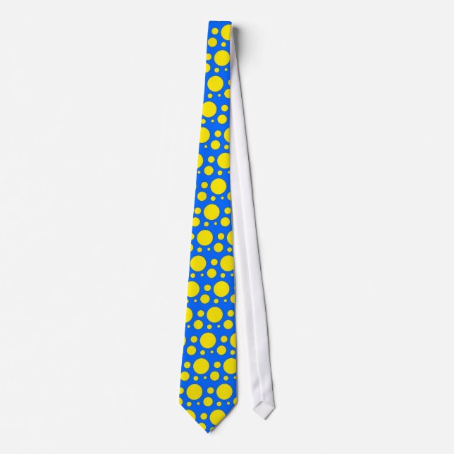 Cravate Point de polka jaune bleu complémentaire d'OPUS (Devant)