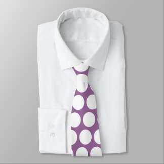 Cravate Pointe Polka violet et blanc