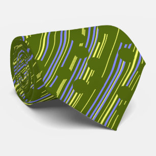 Cravate Pointe Racer Polka Dot Striped Olive Deux côtés