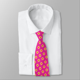 Cravate Pointe rose Jaune Chic