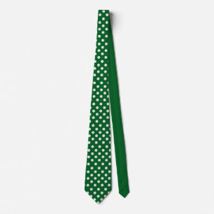 Cravate Points blancs et verts forêt