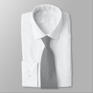 Cravate Points blancs sur gris