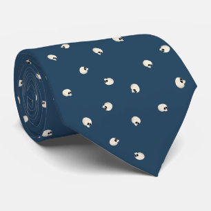 Cravate Points de crâne Kawaii mignons aléatoires bleu fon