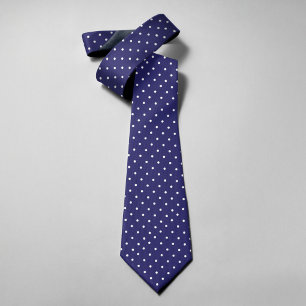 Cravate Points Polka Sur Fond Bleu Marine Hommes