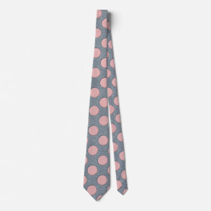 Cravate Points roses sur impression cuir gris