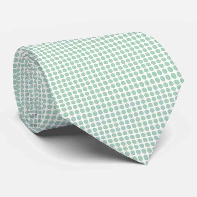 Cravate Points verts blancs (Roulé)