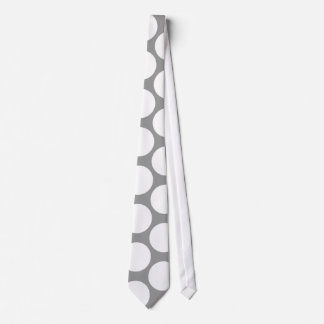 Cravate Pois blanc sur le gris