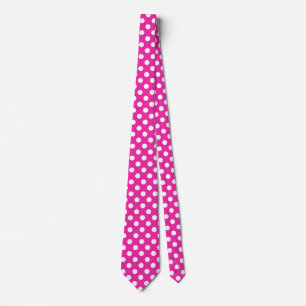 Cravate Pois blancs sur fuchsia