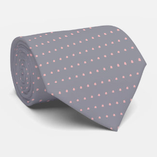 Cravate Pois gris ardoise légère et blush, Cravate