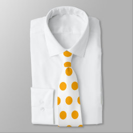 Cravate Pois jaunes mignons sur motif blanc