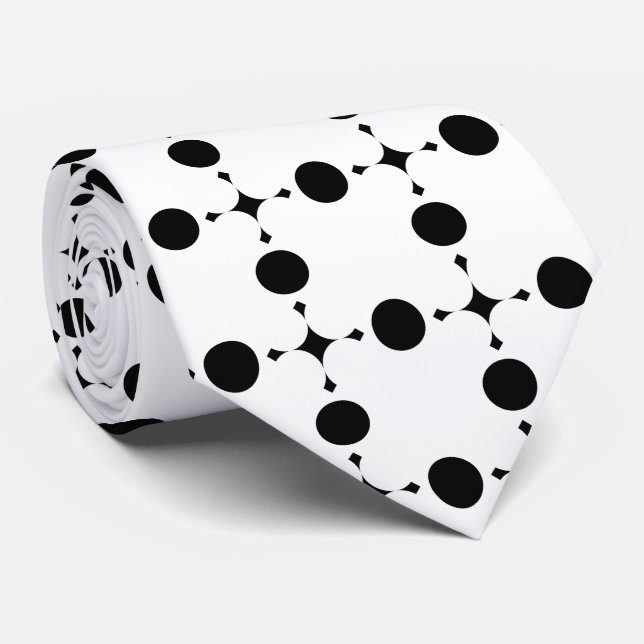 Cravate Pois noirs, Motif à points Polka, points, pointill (Roulé)