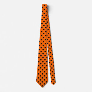 Cravate Pois orange et noir