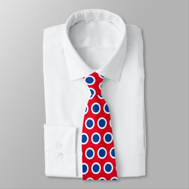 Cravate "Pois patriotiques américains rouges blancs" (Attaché)