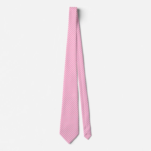 Cravate Pois rose oeillet contemporain (Devant)