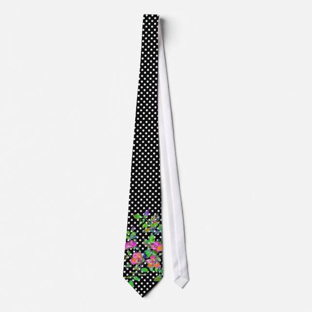 Cravate Pois rose vintage (Devant)