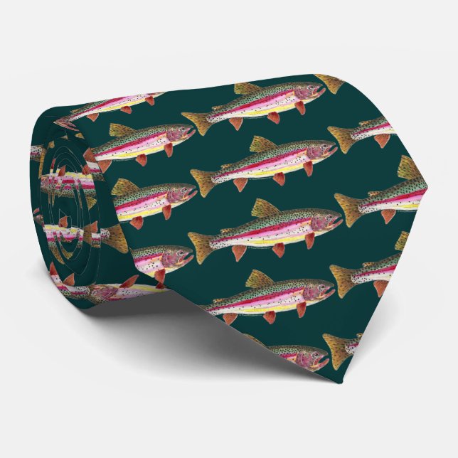 Cravate Poisson de truite arc-en-ciel (Roulé)