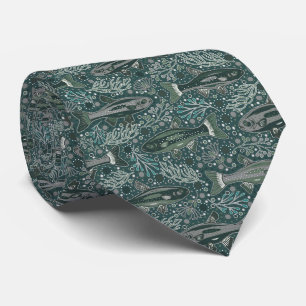 Cravate Poisson d'eau douce Design élégant Truite bleue Br