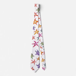 Cravate Poissons d'étoiles colorées, étoiles de mer Fleurs