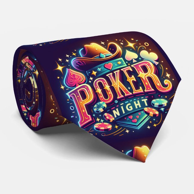 Cravate Poker Night Texte Et Casquette Cowboy (Roulé)