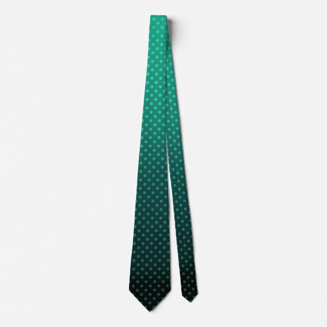 Cravate Polka point dégradé vert noir couleurs foncé (Devant)