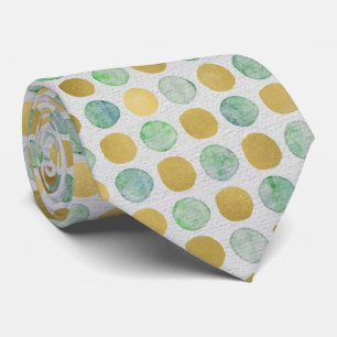 Cravate Polkadots teal gold