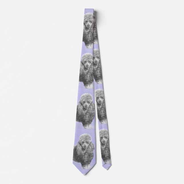 Cravate Poodé Jouet miniature Argent gris bleu Chien Art (Devant)