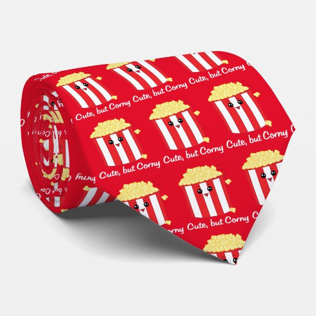Cravate Popcorn Cute, mais Corny (Roulé)