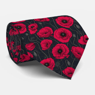 Cravate Poppies rouges