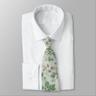 Cravate Porcelaine Vert Clair Floral Mariage Garçons d'Hon