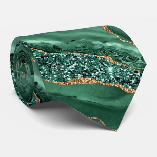 Cravate Porte Vert Parties scintillant Or Marbre Étincelle