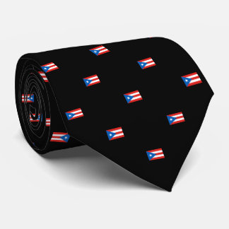 Cravate Portoricain - Drapeau à motif noir