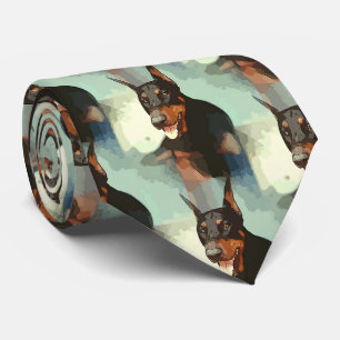 Cravate Portrait de Pinscher de dobermann
