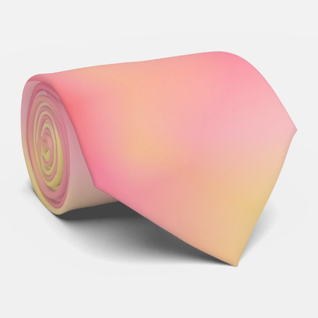 Cravate Positif Pink Peach Gradient esthétique (Roulé)