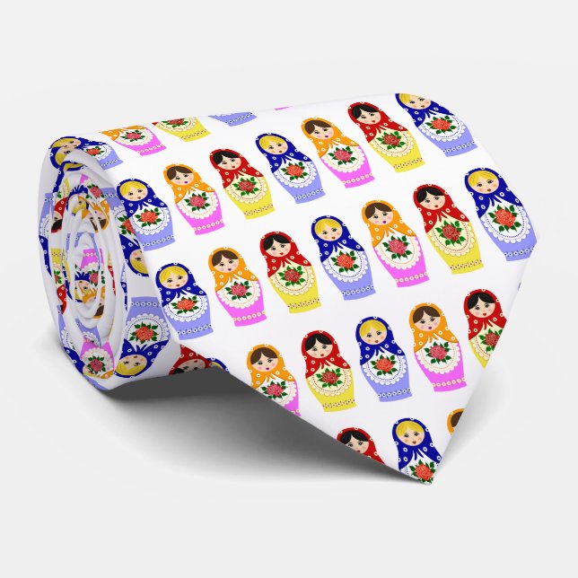 Cravate Poupées de nidification russe matryoshka (Roulé)