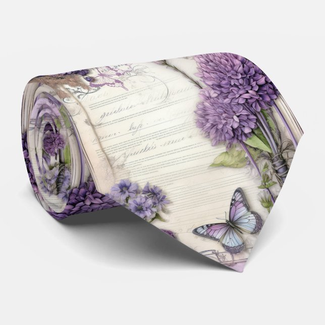 Cravate pour homme | Nœud papillon floral pour mar (Roulé)