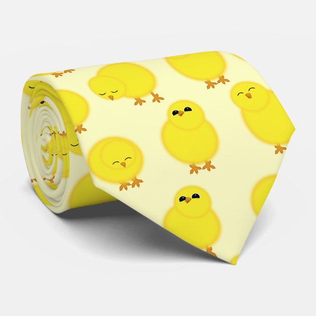 Cravate Poussins Jaunes Pâques (Roulé)