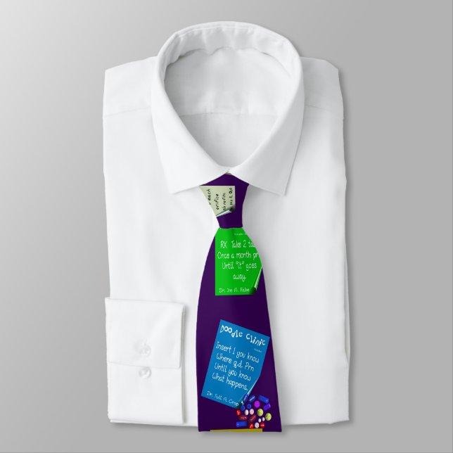 Cravate Prescriptions hilares de pharmacien pourpres (Attaché)