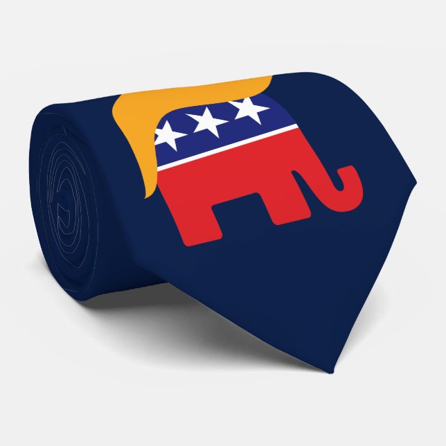 Cravate Président Donald Trump GOP Elephant Hair (Roulé)