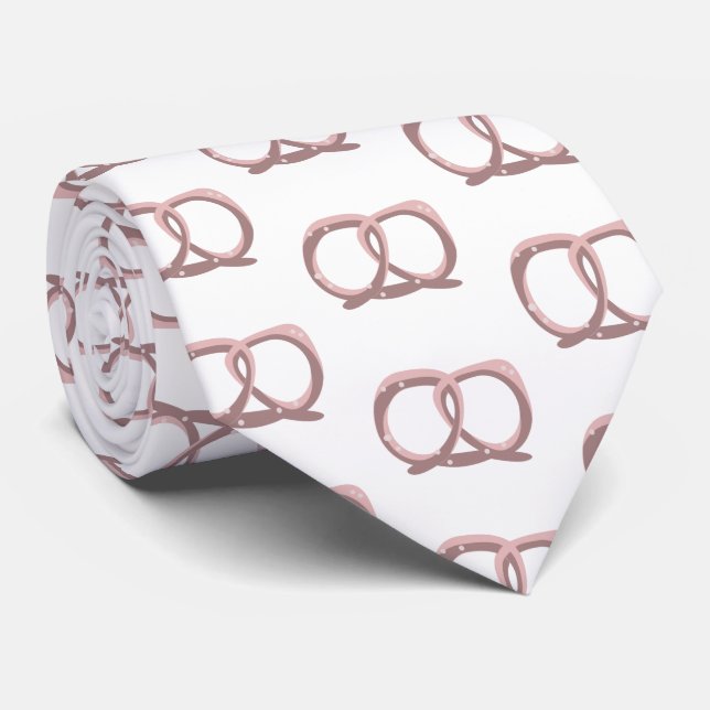 Cravate Pretzel Salé Rose torse (Roulé)